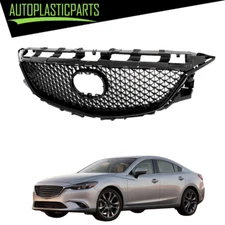 For 2014-2016 Mazda 6 Black Mesh Front Upper Bumper Grille Grill Assembly Modify