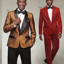 DapperStitch Men's Tuxedo Set: Jackets, Pants  Bow Tie Size 34-42 