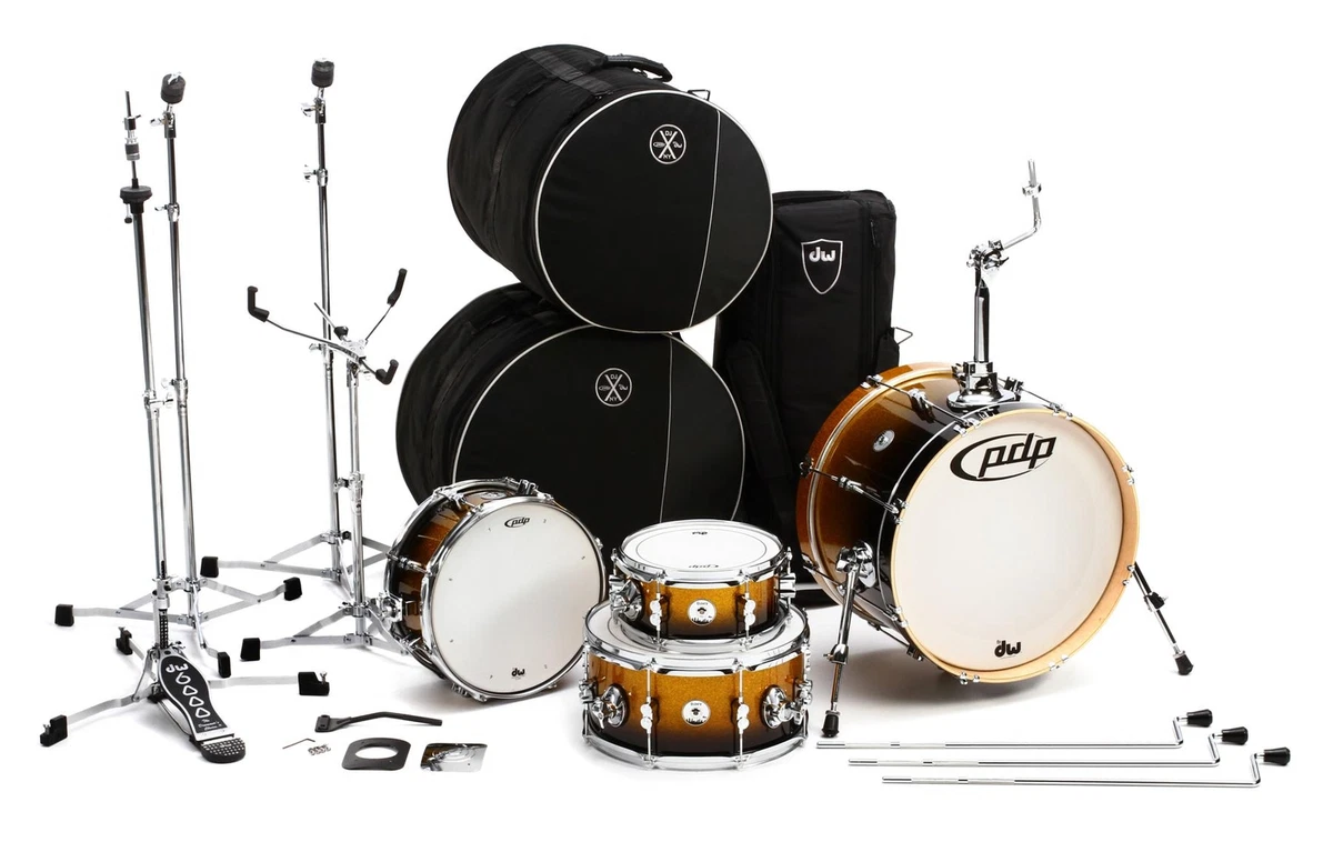 PDP Daru Jones New Yorker 4-piece Drum Set - Gold to Black Sparkle