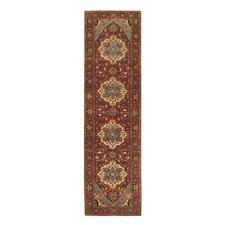 2'7"x10' Red Hand Knotted Fine Heris ReCreation Wool Runner Oriental Rug R65503