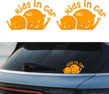 2PCS Kids in Car Sticker Decal, Waterproof Reflective Baby on Board Sticker Safe