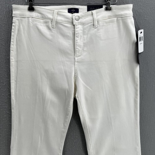 NYDJ Jeans Womens 16 Petite White Trouser Pants Straight Wide Leg Stretch Denim - Picture 3 of 13
