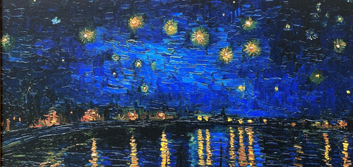 Starry Night by Vincent Van Gogh Museum Framed Canvas Print Wall Art 22" x 26" - Picture 7 of 10