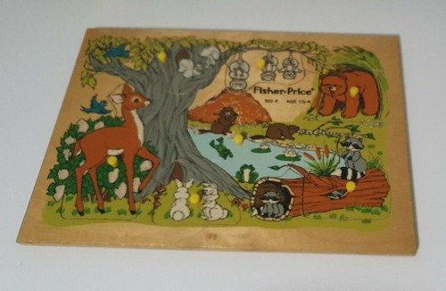 FISHER PRICE WOODEN JIGSAW WOODLAND 