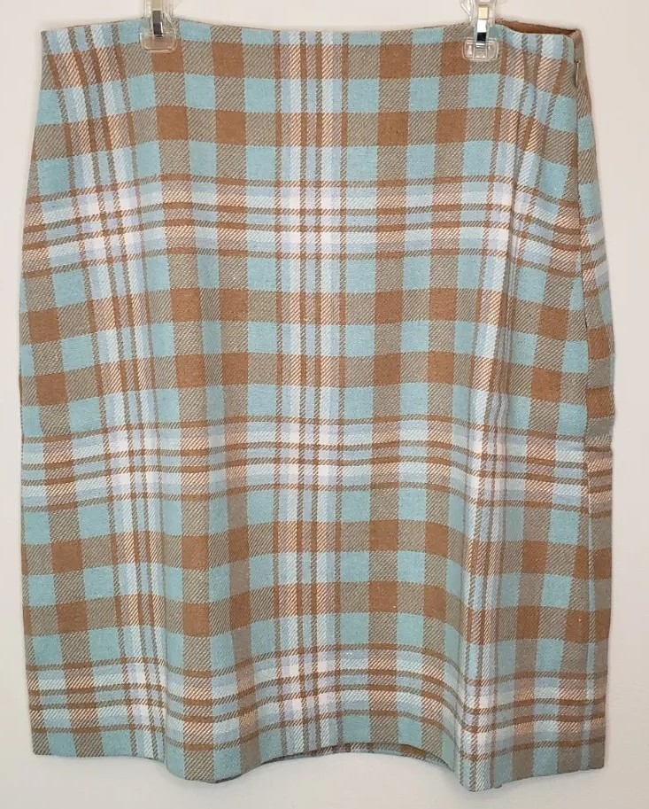 Talbots Blue Plaid A-Line Skirt Women's Size 4 New With Tags