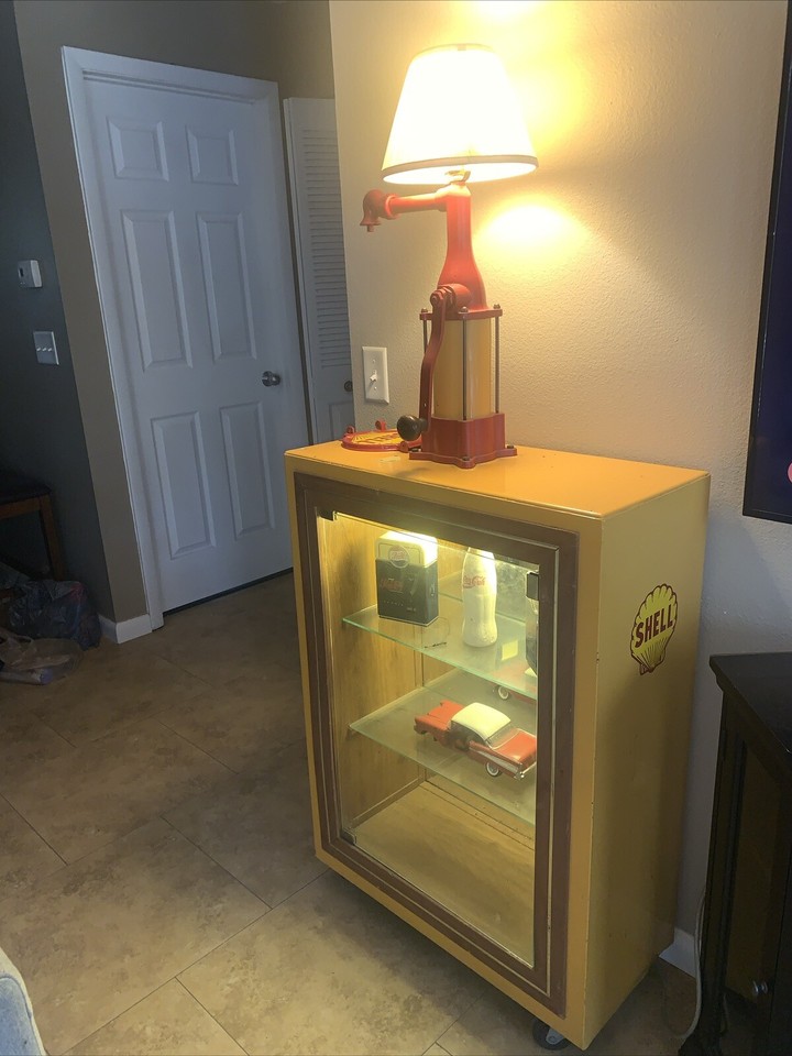 Vintage Oil Tank Lubester Pump Dispenser with Hand Crank Shell