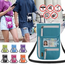 RFID Blocking Passport Holder Travel Wallet Card Bag Neck Pouch Anti-Theft NEW