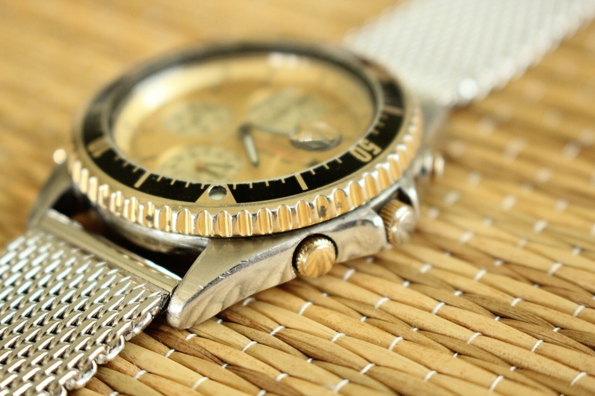 SEIKO 7T42-6A50 SPORTS 150 DIVER GOLD SIL DIAL DEPLOYMENT