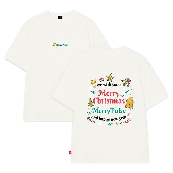 Рождественские футболки унисекс PULSV, спортивная одежда, повседневная футболка OverFit Ivory NWT