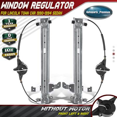 2x Electric Power Window Regulators for Lincoln Town Car 1990-1994 Sedan Front