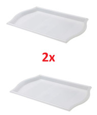 SMULA Clear Serving Tray Large Tray with Easy Grip for Coffee Buffet & Drinks