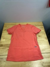 FIGS Casma 3 Pocket Scrub Top Womens XS Orange Work Medical Hospital 9396