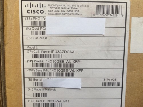 Module d'interface LAN/WAN-PHY 14 ports 10 GbE Cisco 14X10GBE-WL-XFP CRS-3 - NEUF