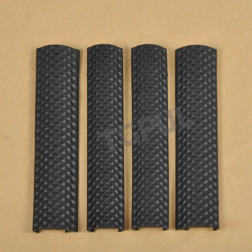 Pack of 4 Picatinny Rail Covers / Panel Textured Soft Rubber Anti Slip 6.25"