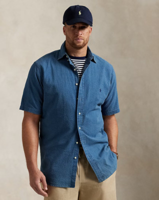 トップス POLO RALPH LAUREN INDIGO SEERSUCKER BD Polo Ralph Lauren Seersucker Short Sleeve Shirt Dark Indigo