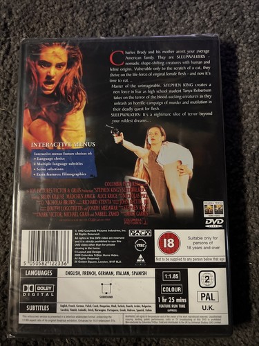 Sleepwalkers DVD 1993 Stephen King's Cult Shape-Shifter Cat Horror Film NEW - Picture 2 of 2
