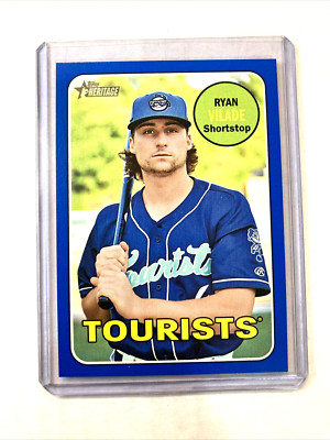 2018 Topps Heritage Minor League #161- RYAN VILADE Blue SP Rookie RC #'d 56/99