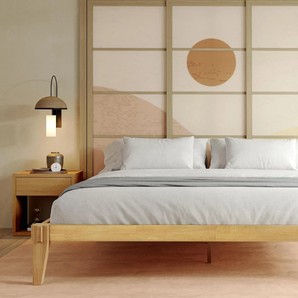 Chalipa 14” Solid Wood Bed Frames - Wood Platform - Japanese Joinery Bed Frame - - Image 3 of 4