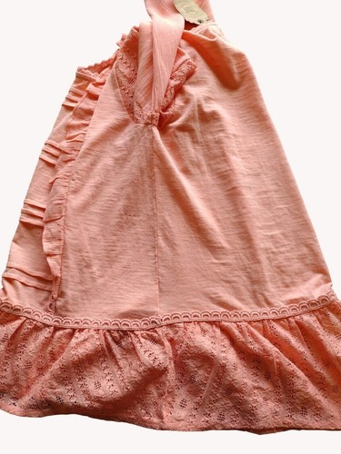True Craft Top Girls Xl Long Sleeve Peach Ruffle Lace Pleated - Picture 13 of 14