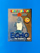 TY Beanie Babies Card - Series 2 Birthday (BLUE) - ECHO the Dolphin