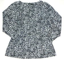 Lafayette 148 Blazer Jacket Belted Black White Geometric Women's Size 14