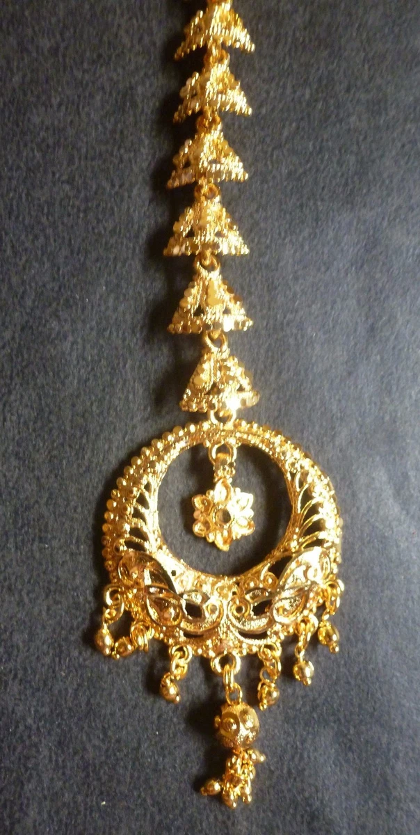 Indian Bollywood 22K Gold Plated Bridal Tikli Wedding Jewellery Maang Tikka