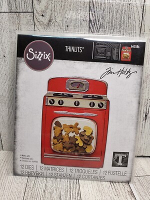 TH3 Tim Holtz  RETRO OVEN Christmas Cookies Thinlits Dies Sizzix  665586