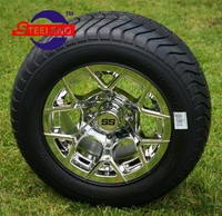 Golf Cart 12 Chrome Rally Aluminum Wheels And 215/50-12 Comfort Ride Tires(4) Golf Cart 12 Chrome Rally Aluminum Wheels And 215/50-12 Comfort Ride Tires(4)