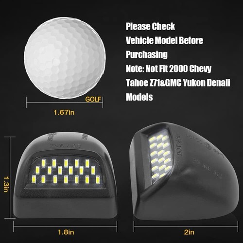 2 PIEZAS Conjunto de Luz de Placa LED para Chevy Silverado GMC Sierra 1500 2500 - Imagen 10 de 15
