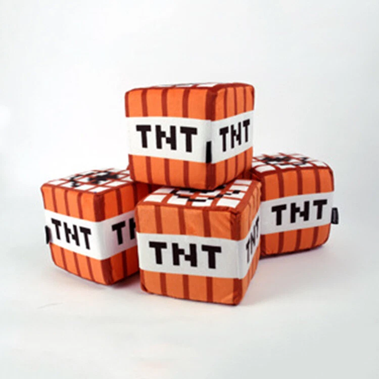 Minecraft TNT Explosive Square pillow Plush doll Toys Kids