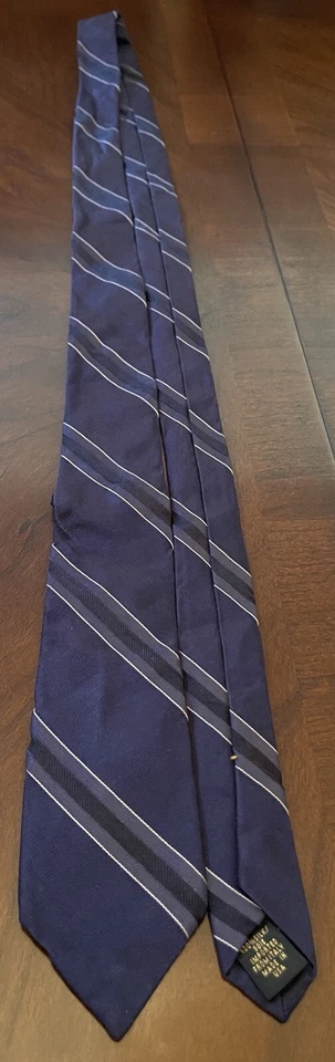 Corbata de cuello vintage Theory azul 100 % seda para hombre hecha en EE. UU. Foto 3 de 4