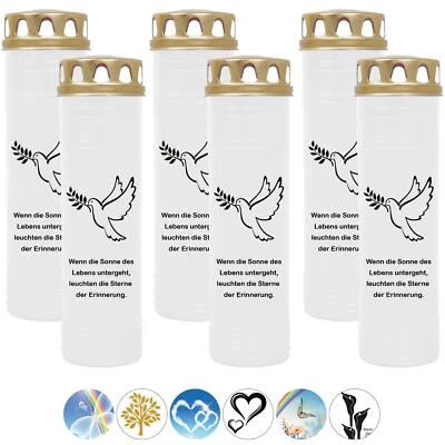 HS CANDLE Grabkerze Grablicht 3-9tl. 100h Brenndauer Kerze Grablampe Grabschmuck Öllichter