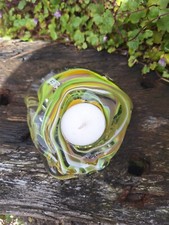 2018 Mdina Glass Tealight Holder  50 Year Anniversary Art Glass