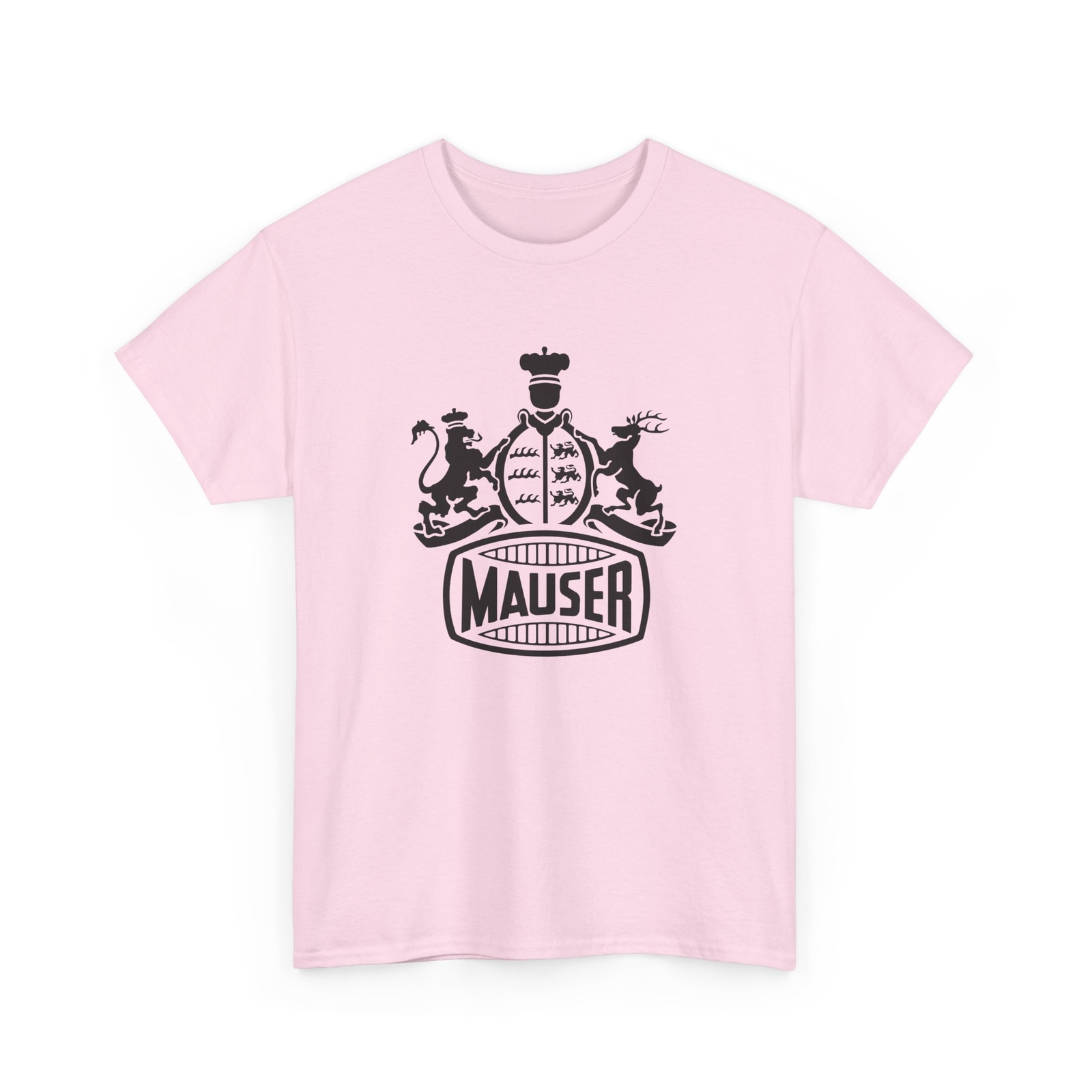 Mauser German Gun Rifle Weapons Arms Manufacturer Badge Emblem Logo Deer Shirt