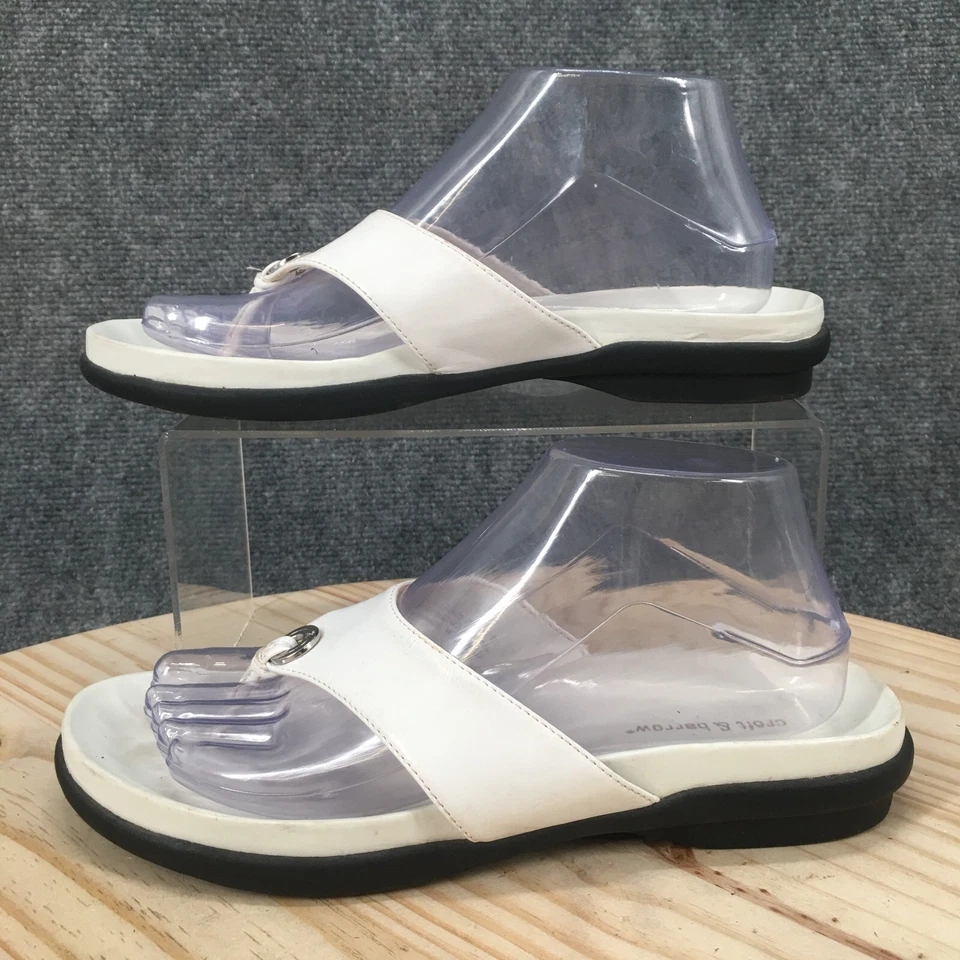 Croft & Barrow Sandals Womens 8.5 M Island Flip Flop Low Heels White Slip On - Image 2 of 4