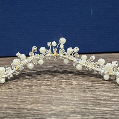 Bel Aire Bridal​ Rhinestone Tiara Headpiece Rhinestone Pearl  display picture 3