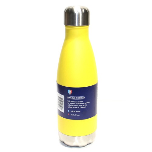 Double Wall Stainless Steel Kids Water Bottle Yellow 12oz Insulated Vacuum - 第 3/8 張圖片