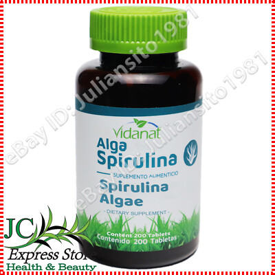 SPIRULINA ALGAE 200 TABLETS ALGA SPIRULINA SOURCE OF MINERALS VIDANAT