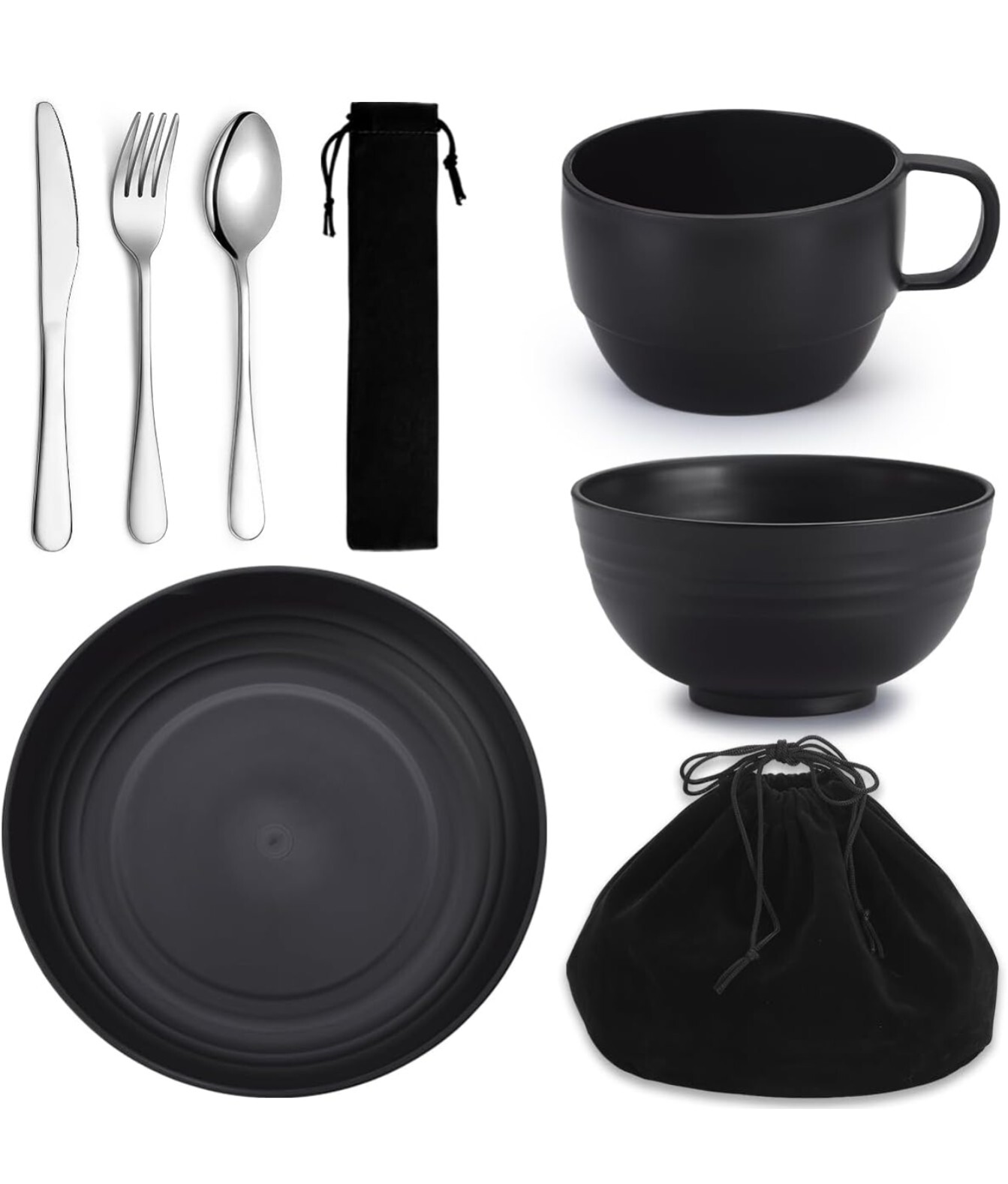 Camping Mess Kits, Camping Silverware Set Spoons Forks Knives, Camping...