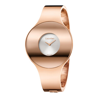 CK Calvin Klein Seamless Damenuhr Edelstahl Roségold Spangen Armbanduhr Size M