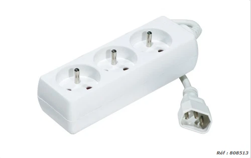 Multiprise 3 prises onduleur avec fiche IEC C14 - 0,8m CN