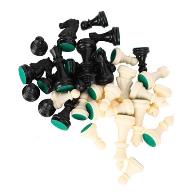 Plastic Chessmen Set International Chess Game Complete Chessmen Set Black ( DB
