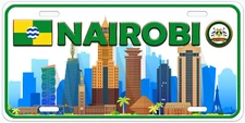 Nairobi Skyline Aluminum Novelty Car License Plate