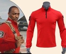 Captain America 4 Brave New World Red T-shirt Long Sleeve Cosplay Costume Men