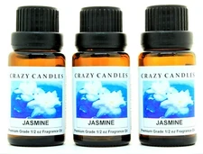 3 Jasmine 1/2oz Premium Grade Scented Fragrance Oil Crazy Candles