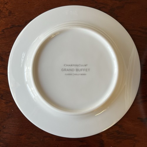 Charter Club Fashion Buffet Gold Holly Pine Tartan 3 Salad 4 Bread Butter Plates - Picture 7 of 11