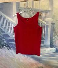 Women's Sleeveless Ribbed Stretch Red Tank Top Sz. XL JCP