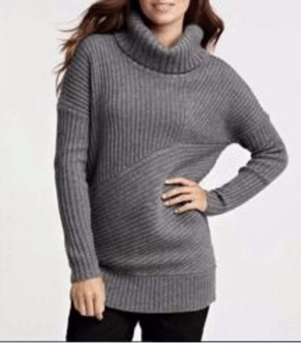 ANN TAYLOR Alpaka Wollmischung Rollkragen Pullover Small kuschelig minimalistisch schick grau - Bild 1 von 11