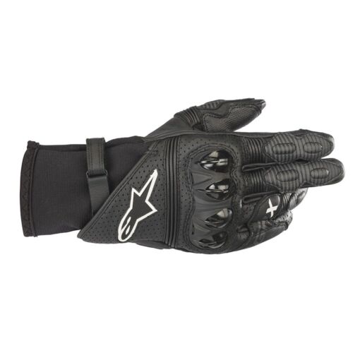 Alpinestars GP X V2 Pantalla Táctil Cuero Motocicleta Guantes Negros - Imagen 1 de 2