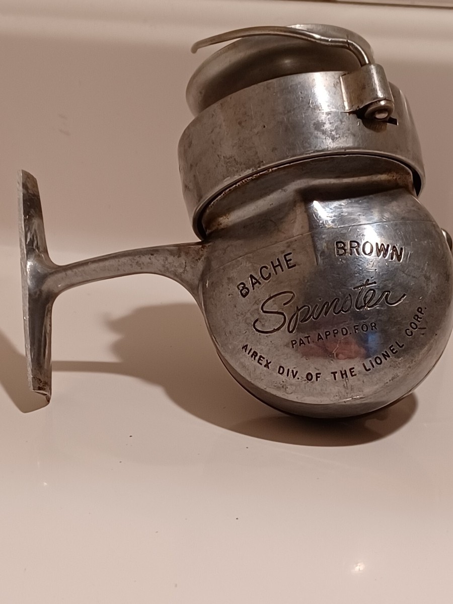 Vintage Airex Bache Brown Spinster Fishing Spinning Reel Vintage Airex Bache Brown Spinster Fishing Spinning Reel